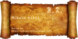 Mikula Kitti névjegykártya
